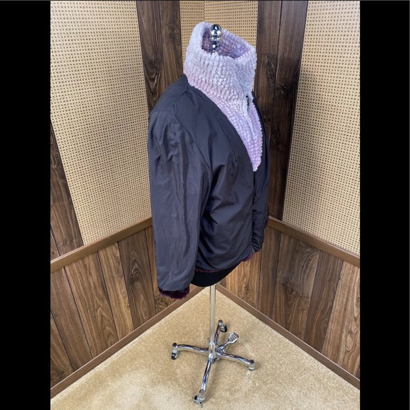 JEAN CRISAN FOURRURE MADE IN CANADA DYED PURPLE OMBRE SHEARED BEAVER FUR JACKET - Picture 8 of 9